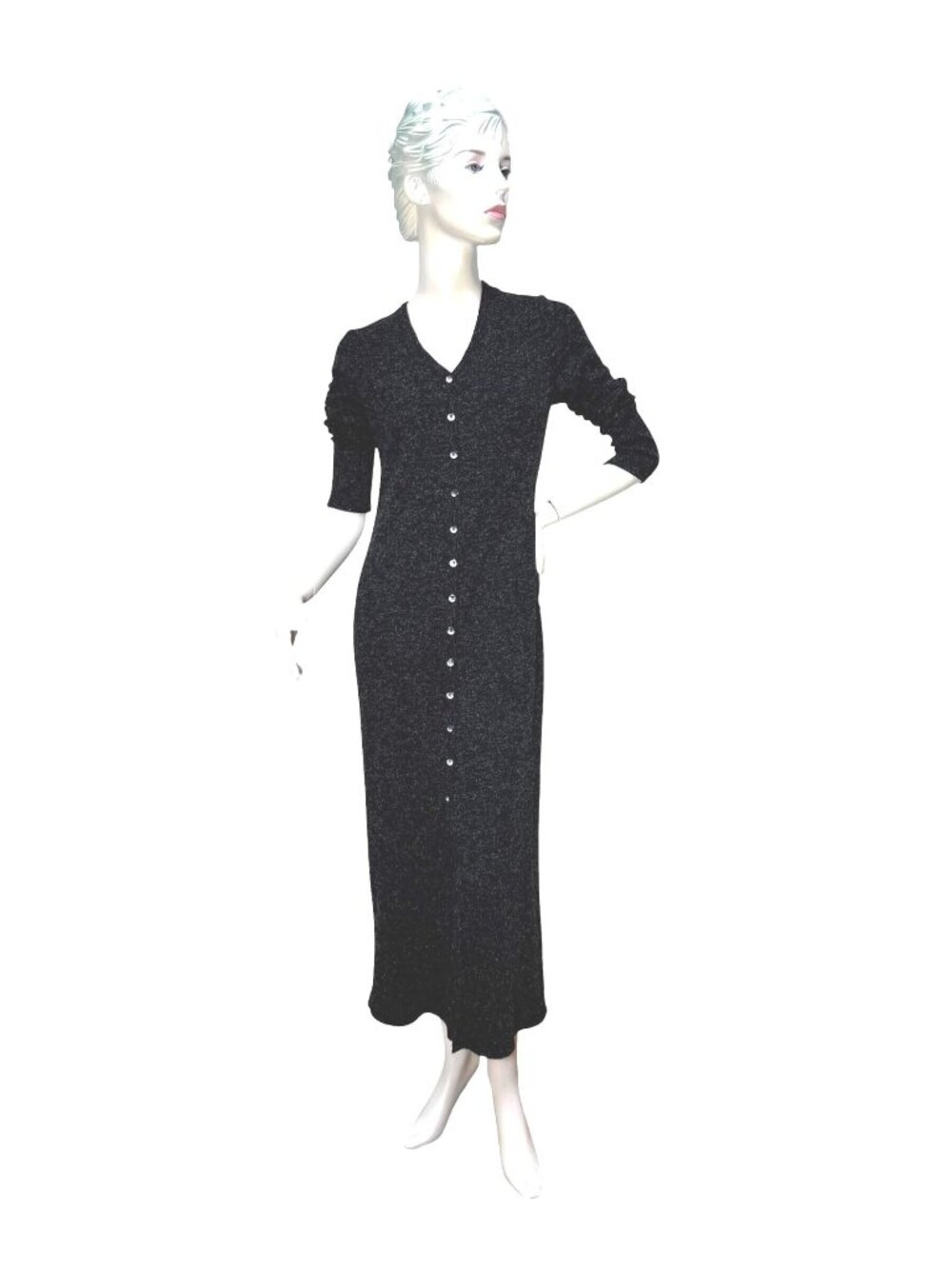 1990s All That Jazz knit maxi dress button front Whimsigoth Grunge Size M